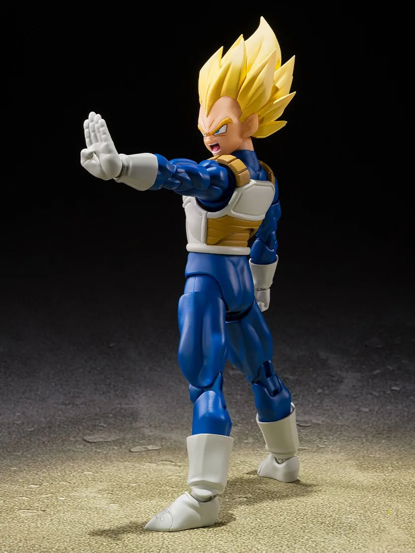 Original BANDAI S.H.Figuarts Super Saiyan Vegeta Dangerous Pride Dragon Ball Z Action Figure Toys PVC Model Collector