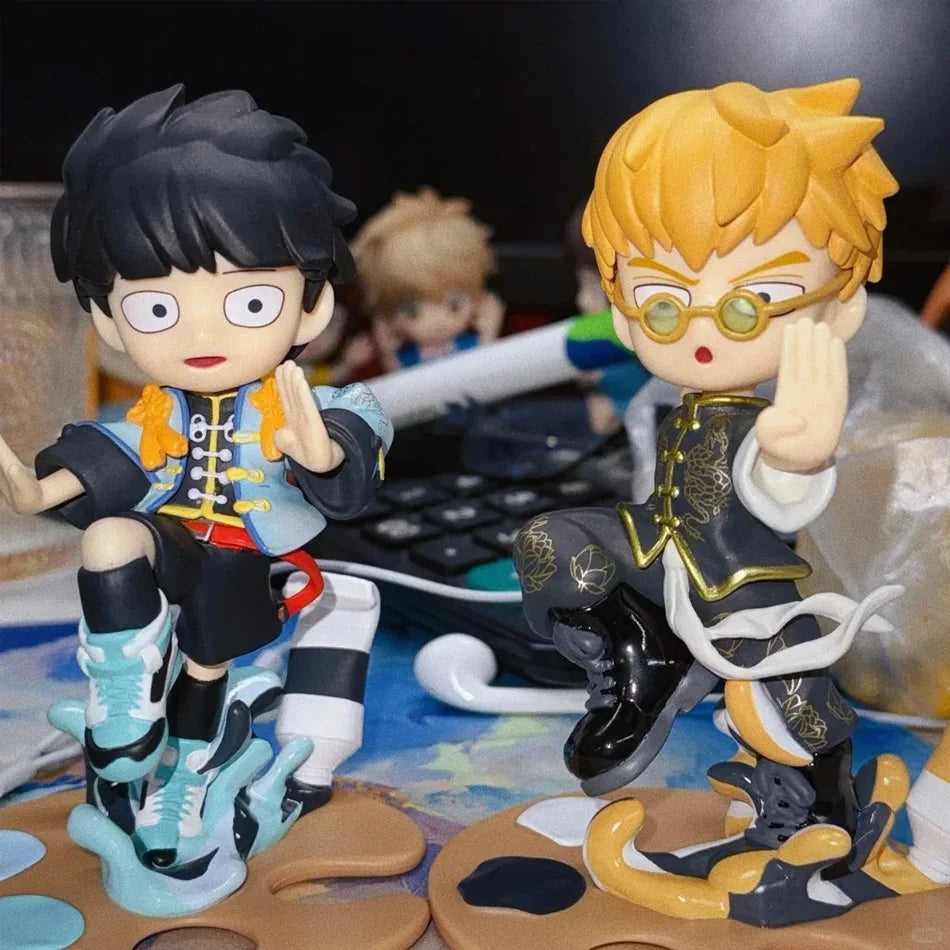 Mob Psycho 100 Reigen Arataka Q Edition Anime Figure Kawaii Sitting Palm Series Model Doll Desktop Ornament Collectible Gift