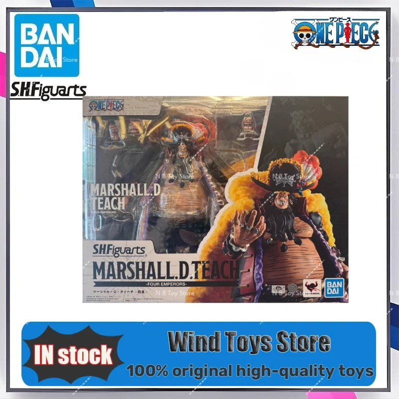 In Stock Bandai S.H.Figuarts Marshall D. Teach - The Four Emperors Barbanegra 24CM PVC Figurine Collectible Model Toy for Gift