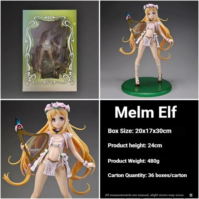 Anime Figure Elf Village 6th Villager Melm Elf 1/6 Scale 24cm Boxed Model Ornament for PC Case Anime Character Collectible