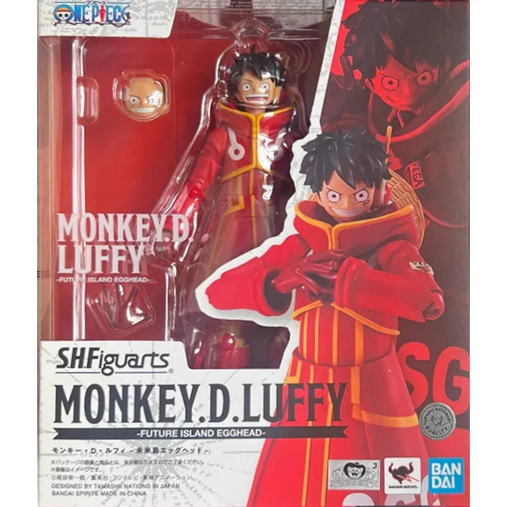 In Stock Original Bandai Shf One Piece Luffy Future Island Egg Head Island Storyline Collectible Anime Action Figure Model Toys