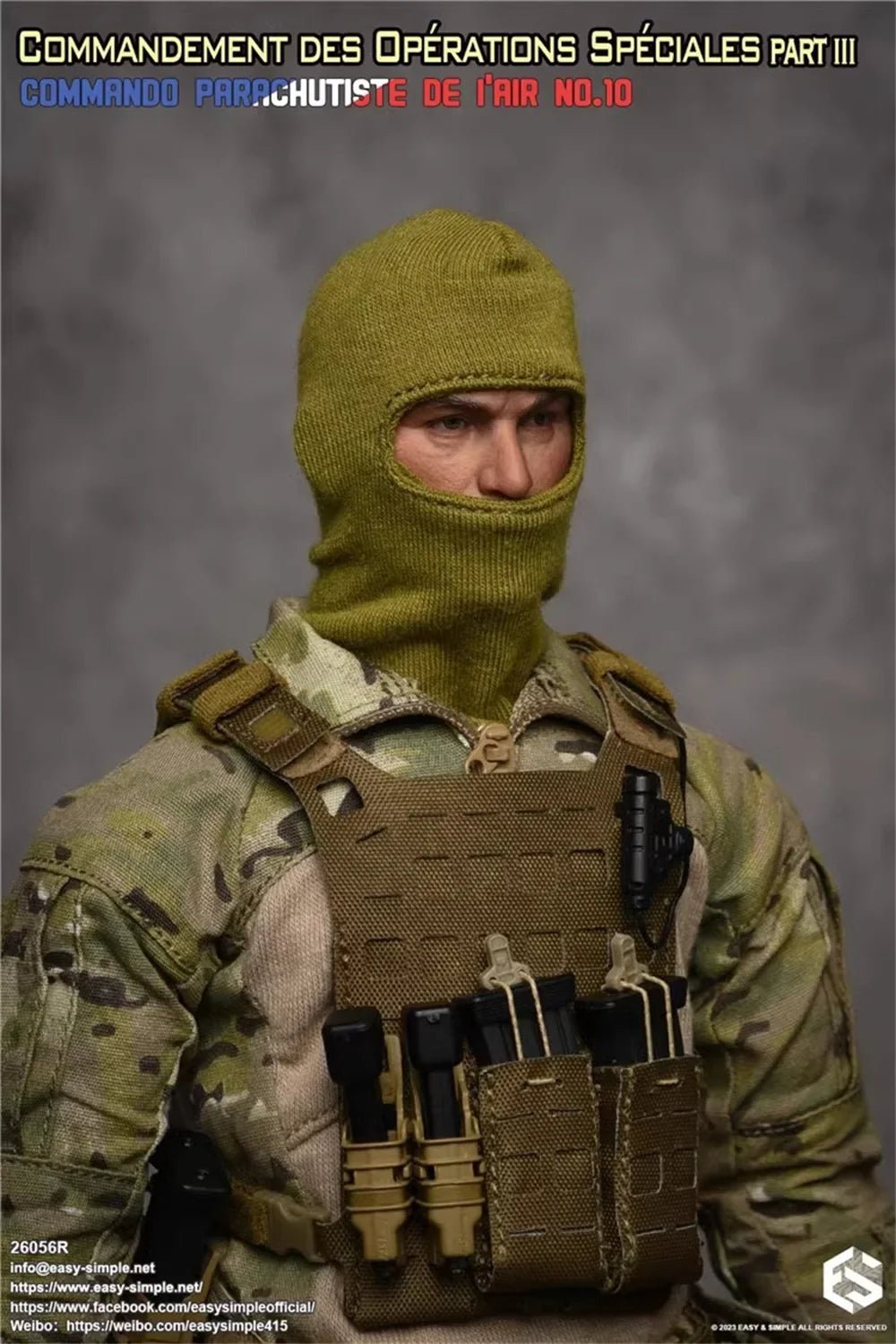 1/6 Easy&Simple ES 26056R Commandement Des Operations Part III Commando Parachutiste Soldier Moveable Action Figure For Collect