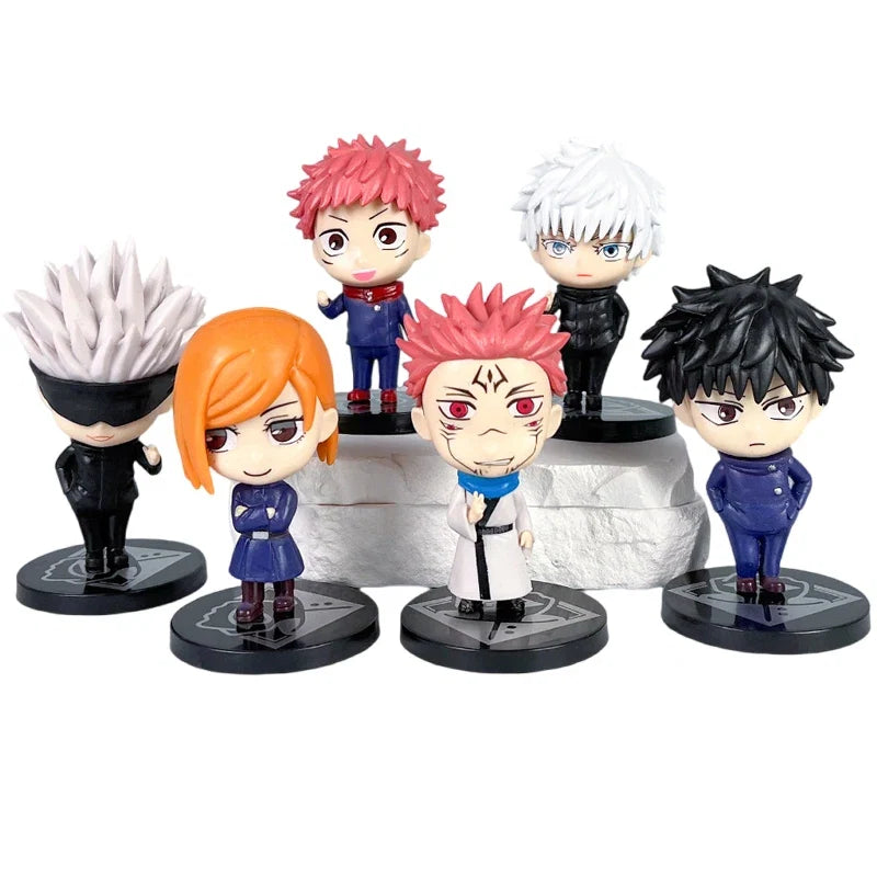 6Pcs/set Jujutsu Kaisen Anime Figure Gojo Satoru Yuji Itadori Figure Doll Toys Action Figure Yuji Itadori Fushiguro  Model Toy