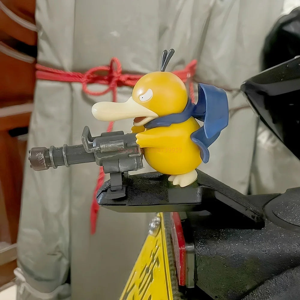 2025 Pokemon Serie Psyduck Gatling Gun Figure Toy Cute Duck Collection Creative Figurine Model Anime Gifts Car Decor Toys
