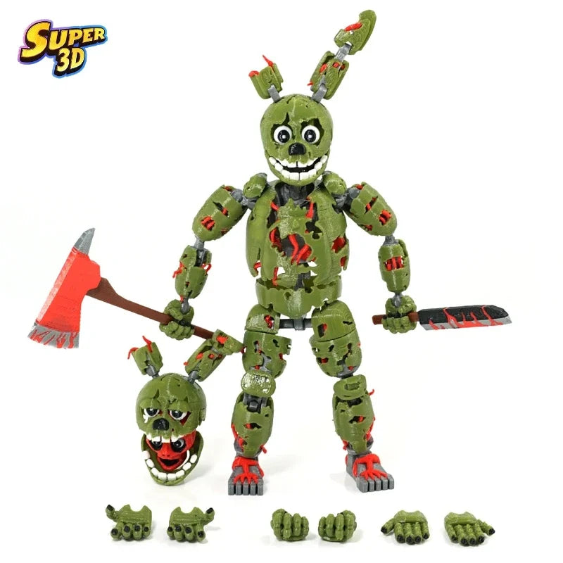 3D Printed Five Nights at Freddy's 3 Springtrap T13 Action Figure Multi-Jointed Movable Shapeshift Toy for Collectors toys gift