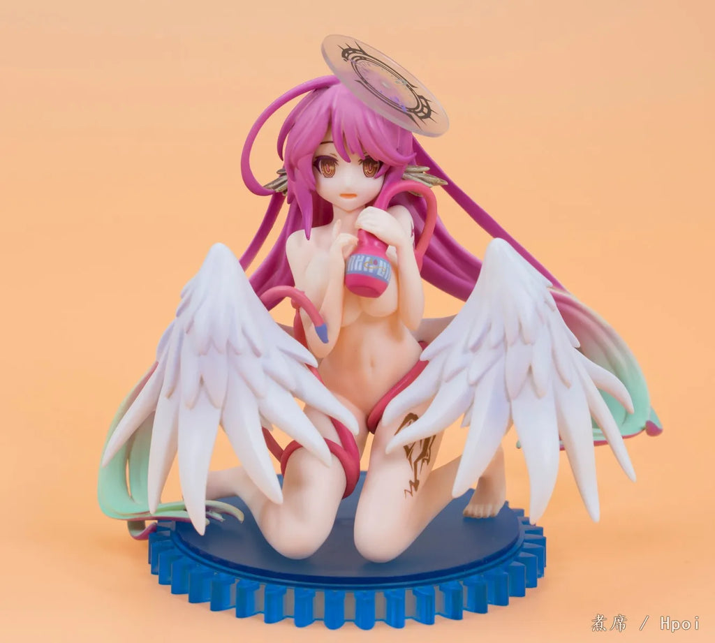 15CM Anime NO GAME NO LIFE Jibril Figure Elf Water Formula Shampoo Kneeling Model Toy Gift Collection Action Figure PVC