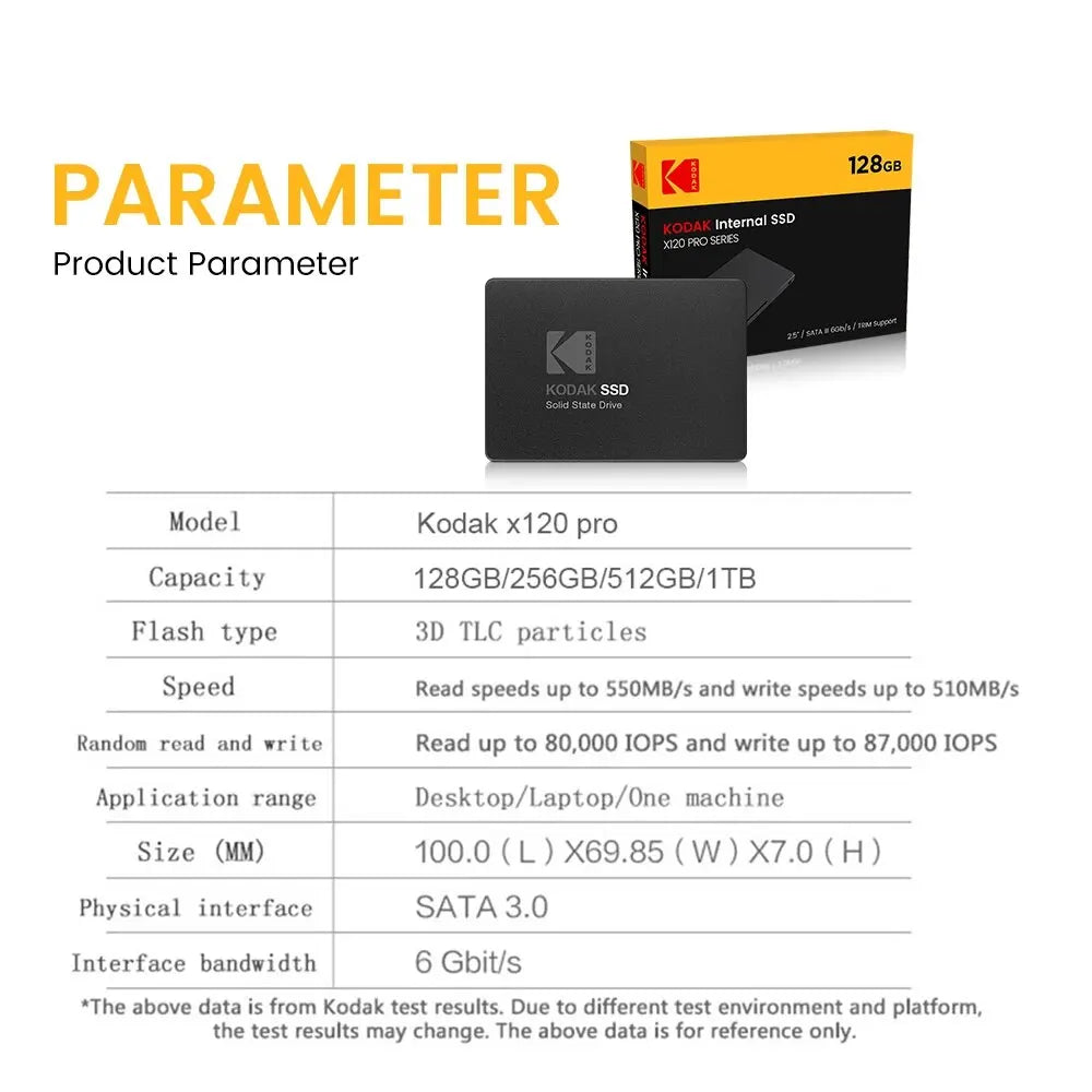 Kodak X120 PRO SSD 1TB SATAIII SSD 512GB 256GB 128GB HD 1TB Internal Solid State Hard Disk 2.5 for Laptop Computer