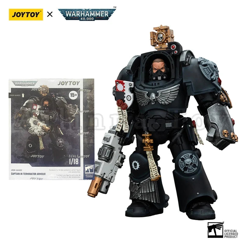 JOYTOY 1/18 Action Figure 40K Iron Hands Captain in Terminator Armour Anime Collection Military Model Toy