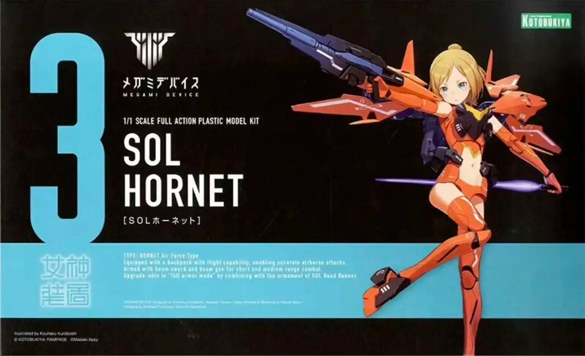 【In Stock】Original Kotobukiya Megami Device 3 SOL HORNET Anime Assembly 1/1 Action Figure Model Toys