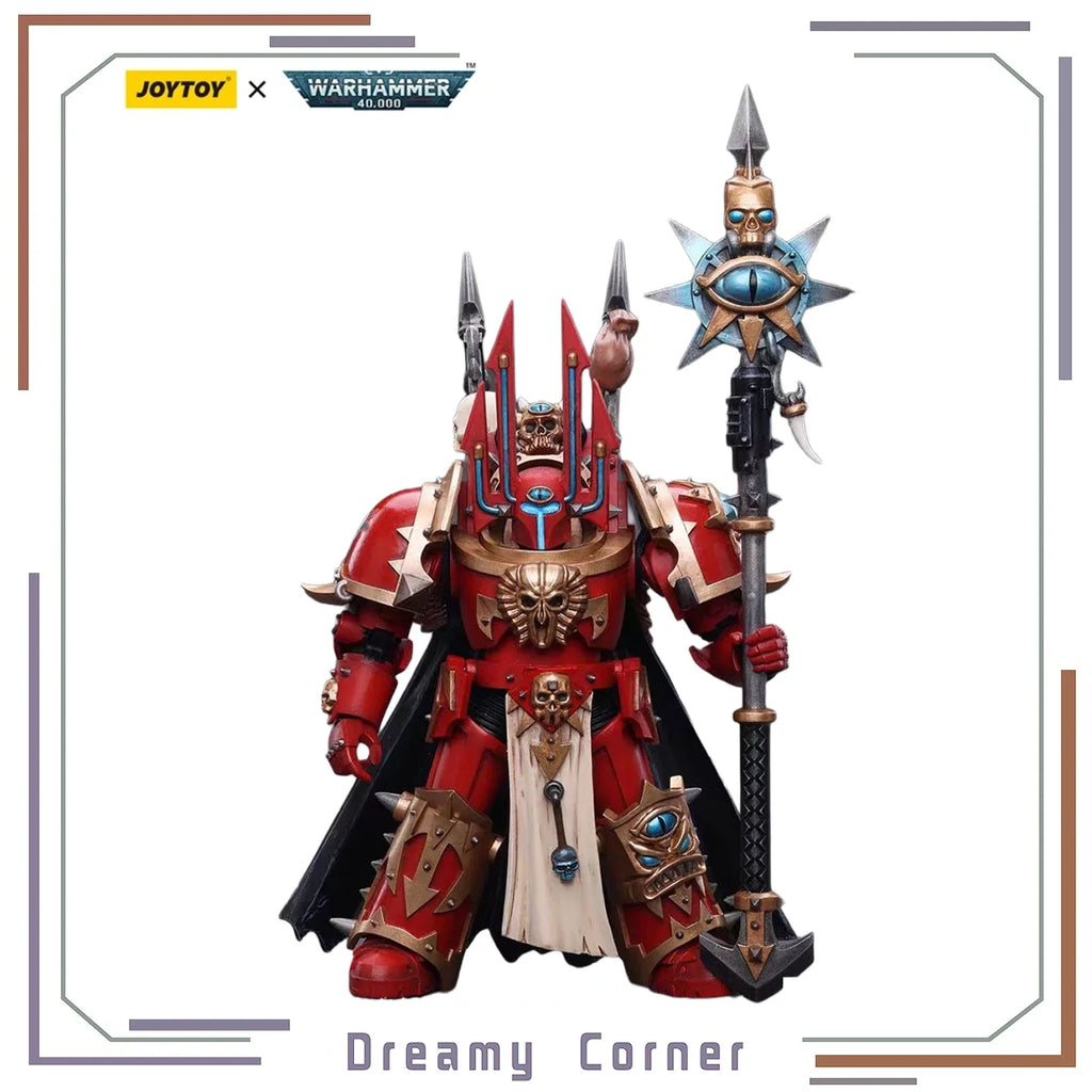【In Stock】JOYTOY Warhammer 40K Chaos Space Marines Crimson Slaughter Sorcerer Lord in Terminator Armour 1/18 Anime Figure Toy