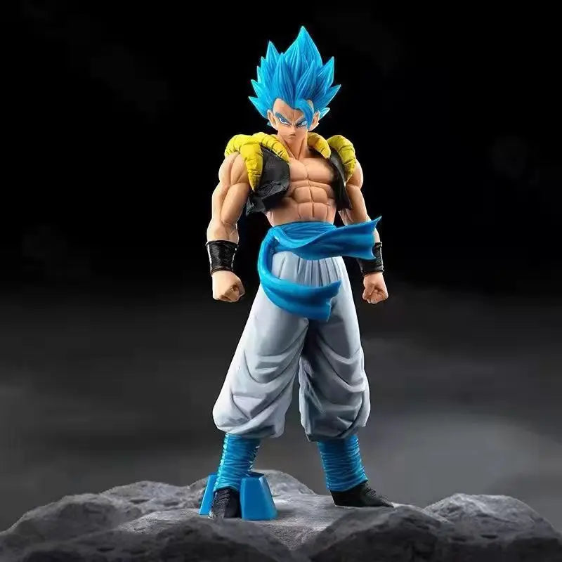 32CM Dragon Ball Super Gogeta Super Saiyan Blue Hair Standing Large Model Toy Gift Ornament Aciton Figure Collectible Doll PVC
