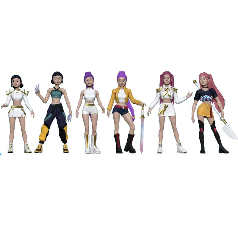 6PCS Anime Kpop Demon Hunters Figure Model Toy Cartoon Gaming Peripherals Desk Decoration Collection Kid Gift