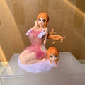 One Piece Anime Girl Figures Bathrobe Nami Dual Head Interchangeable Figurines Car Decoration Doll Model Kids Toys Fans Gifts