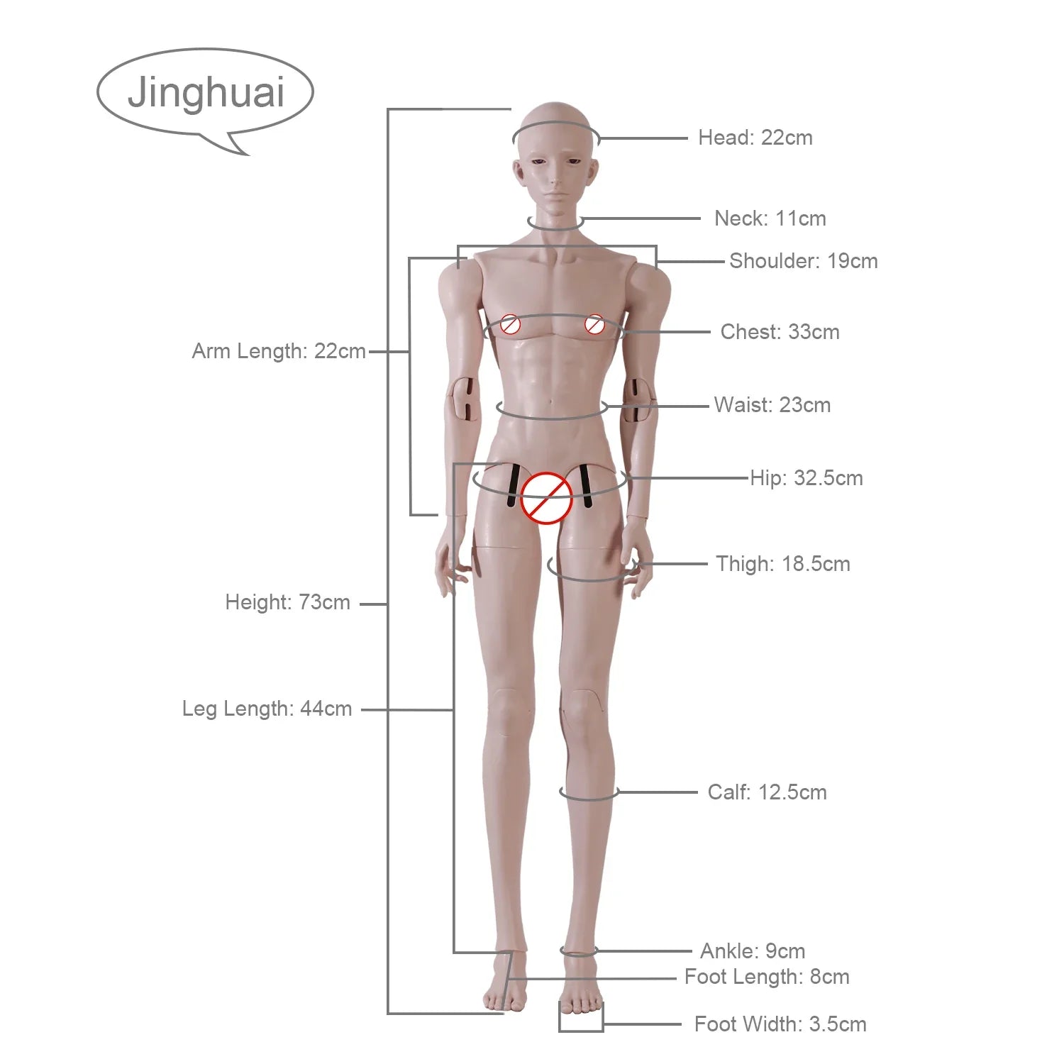 JOYBJD 1/3 BJD Doll Jinghuai Fullset Wide Shoulder Muscular Male Body Resin Figure with Leather Jacket Outfit & Wig
