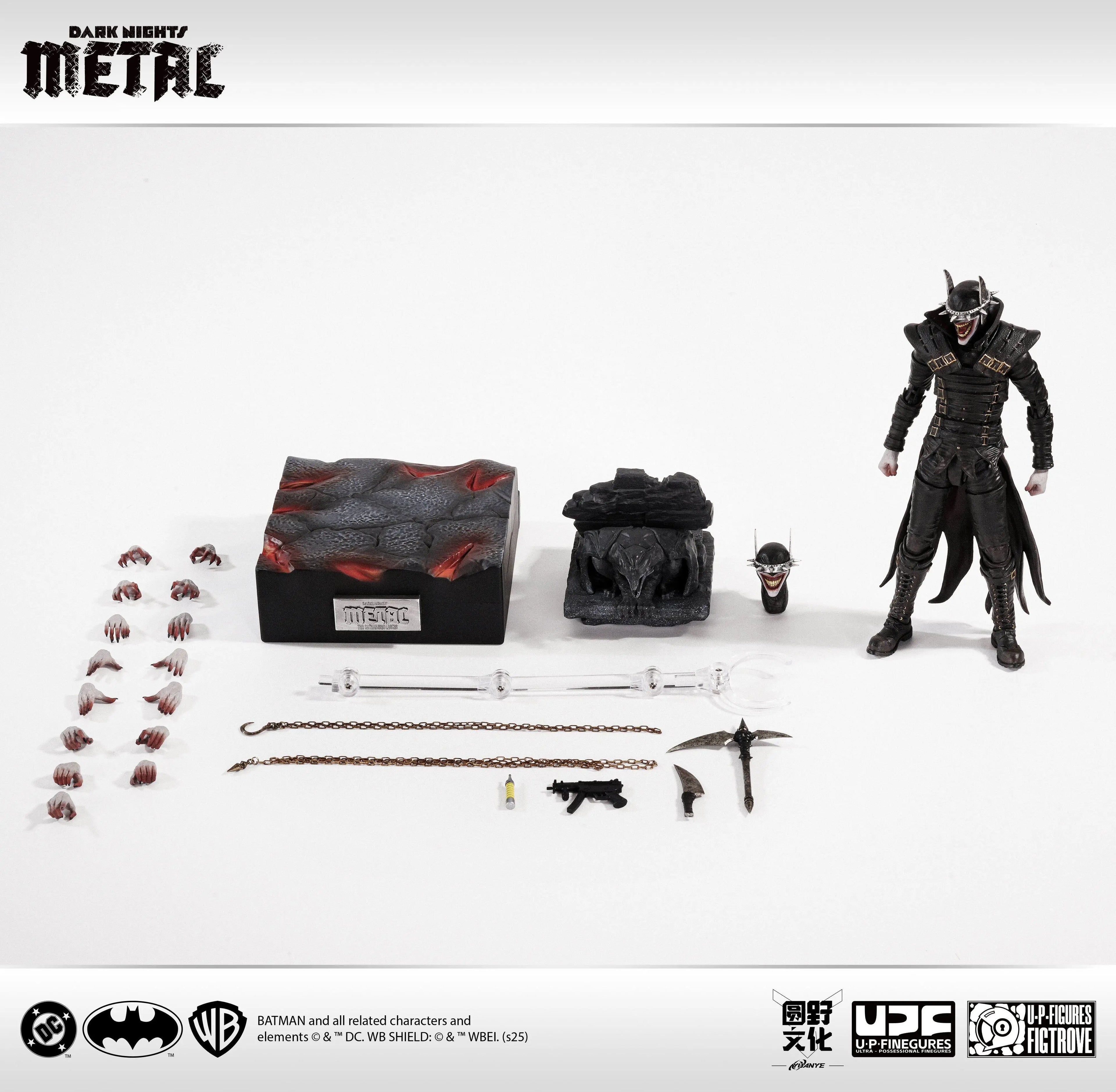 Auf Lager Original LPZZ UPFinegures Dark Nights Metal The Batman Who Laughs Laughing Bat Actionfigur Sammlerstücke Geschenke