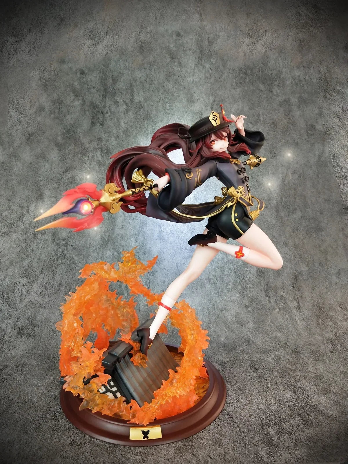 28CM Genshin Impact Hutao Anime Figure Hu Tao Combat Ver PVC Action Figurine Collectible Model Doll Decoration Toys Boys Gift