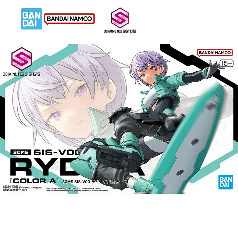 Bandai Genuine Model Kit 30MS SIS-V00 Rydira Color A Skateboard Clothing Action Figure Joints Movable Toys Gifts Toy Collection