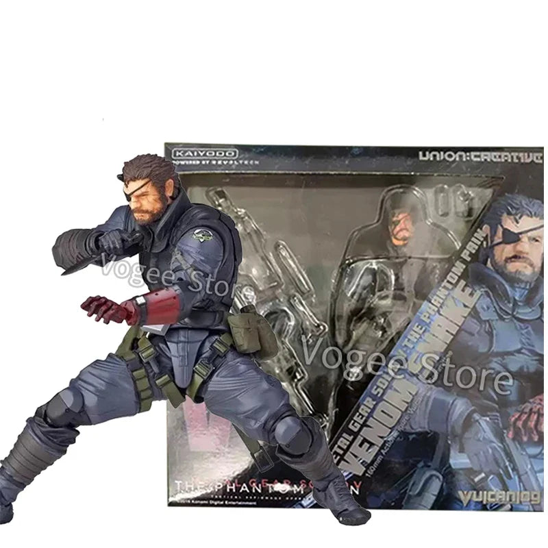 Kaiyodo Metal Gear Solid V Snake Action Figure Revoltech The Phantom Pain Snake Figurine PVC Collection Ornament Model Toys 15cm