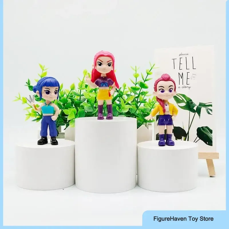 10pcs/Set Q-Chibi K-Pop: Demon Hunters Movie Merchandise Toy Desk Ornament Action Figure Anime Model Statue Girl Surprise Gifts