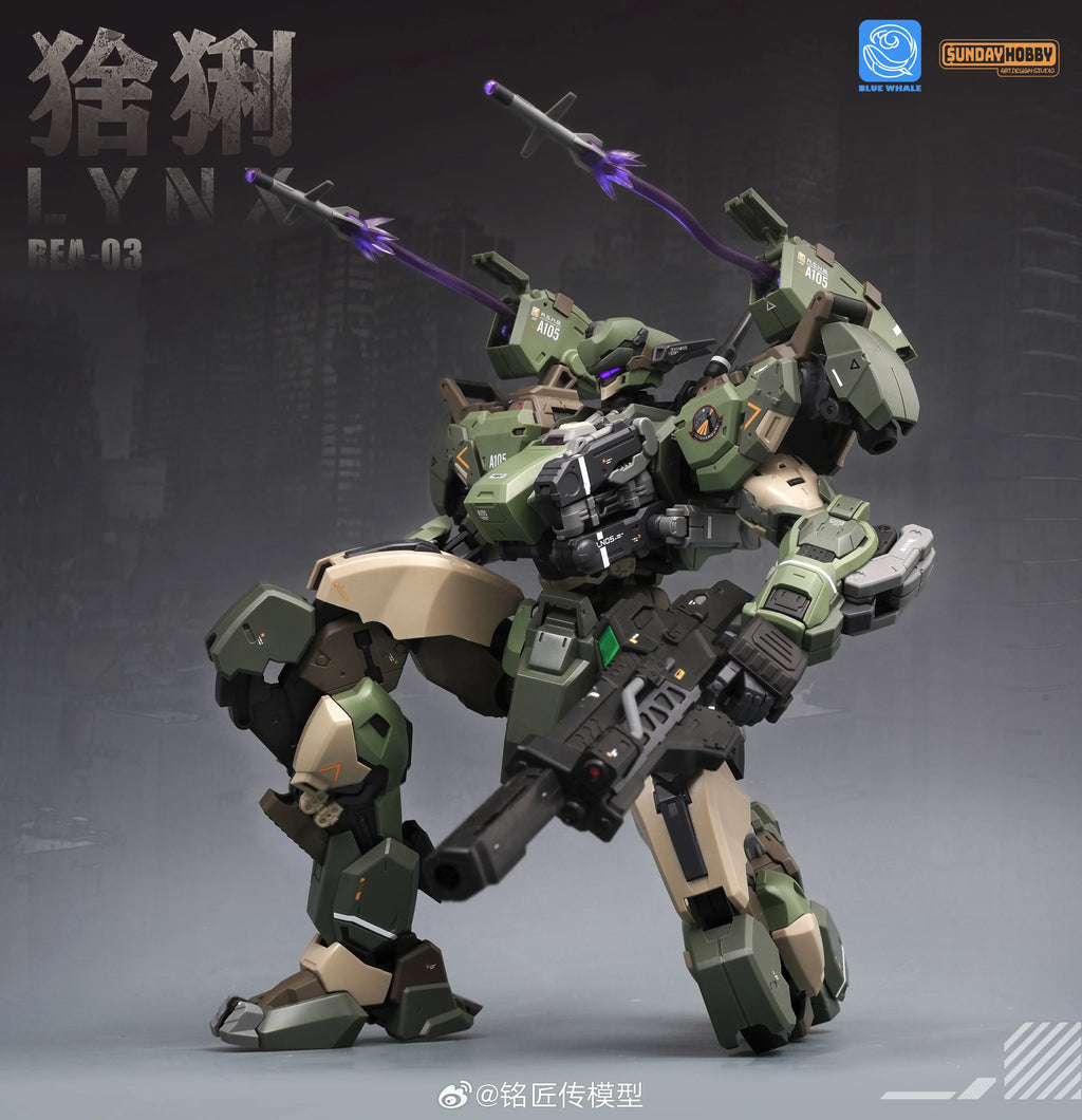 LYNX REA-03 MINGJIANGCHUAN SUNDAY HOBBY 1/100 MG Plastic Model Kit - Full Inner Frame Pre-assembled Skeleton & Sniping Railgun