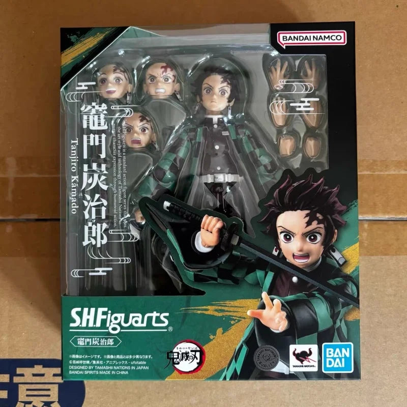 New Original In Stock Bandai S.H.Figuarts Demon Slayer Kamado Tanjirou&Kamado Nezuko Action Figure Anime Model Desktop Toy Gift