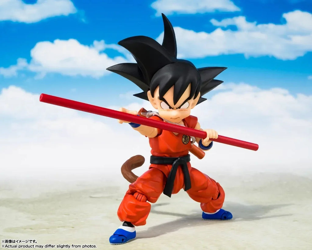 Original Bandai Shf Dragon Ball Anime Figures Innocent Challenger Son Goku Action Figurine Kid Goku S.h.figuarts Toy In Stock