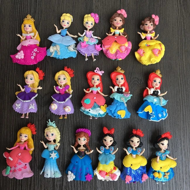 Ariel Tiana Rapunzel Aurora Mini Dress Up Dolls Can Be Dressed Up Q Version of The Cartoon Peripheral Model Children's Toys