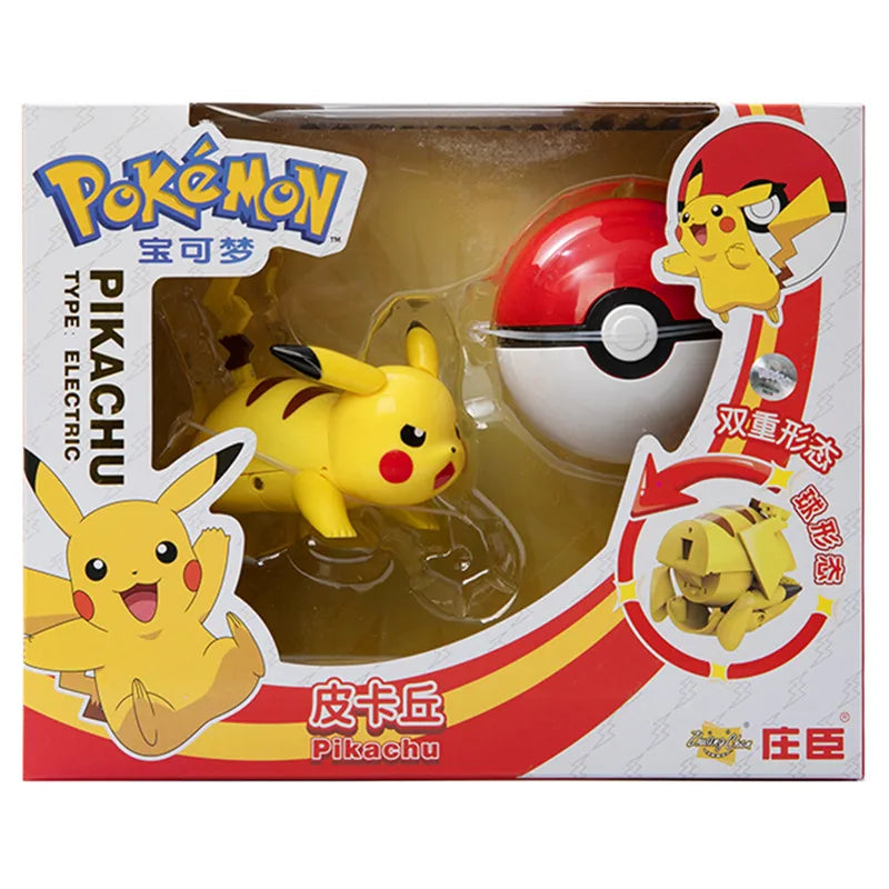 18 Styles Pokemon Anime Deformation Figures Pikachu Eevee Mewtwo Greninja  Pokeball Figure Pet Action Model Toys Childrens Gifts