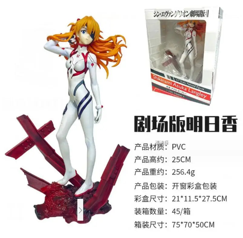 Bandai New Evangelion Anime Girl Figures  Asuka Langley Soryu Action Figure Collection Figurines Model Doll Gifts Kids Toys