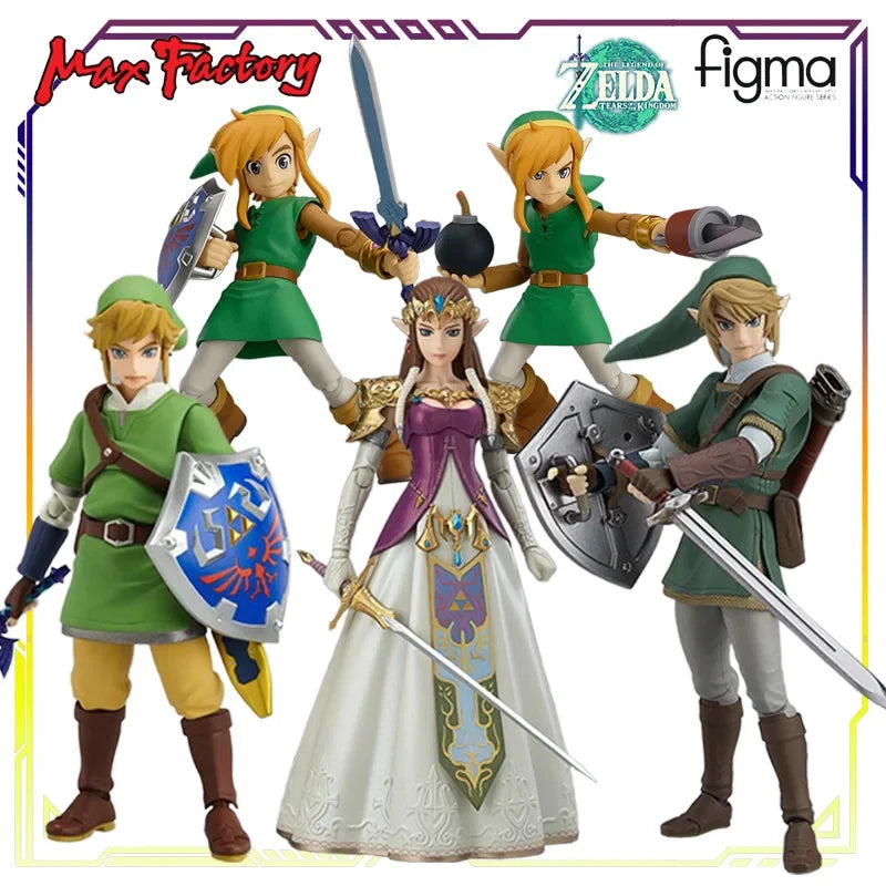 Max Factory Figma Legend of Zelda Twilight Princess Series Princess Link/Zelda  Anime Action Figure Model Toys Gifts Fo Boys