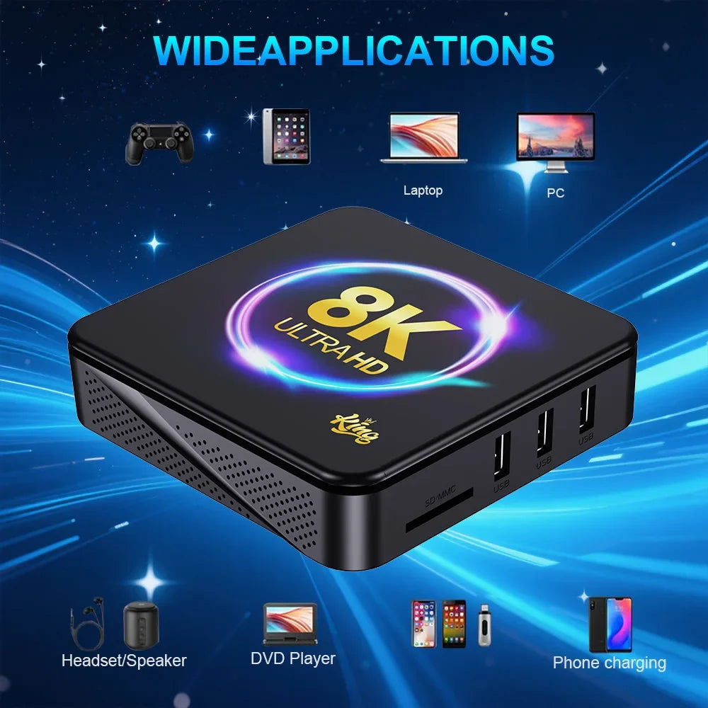 Velec Android 14 TV Box 8K Video Decoding 8K Streaming Media Player with Dual-Band WiFi Quad-Core Processor For Netflix YouTube