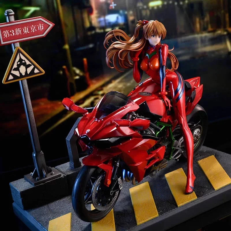 Kol Motorcycle Asuka Ayanami Anime Gk Statue Eva Figure Model Customize Cool Birthday Gift Ornaments