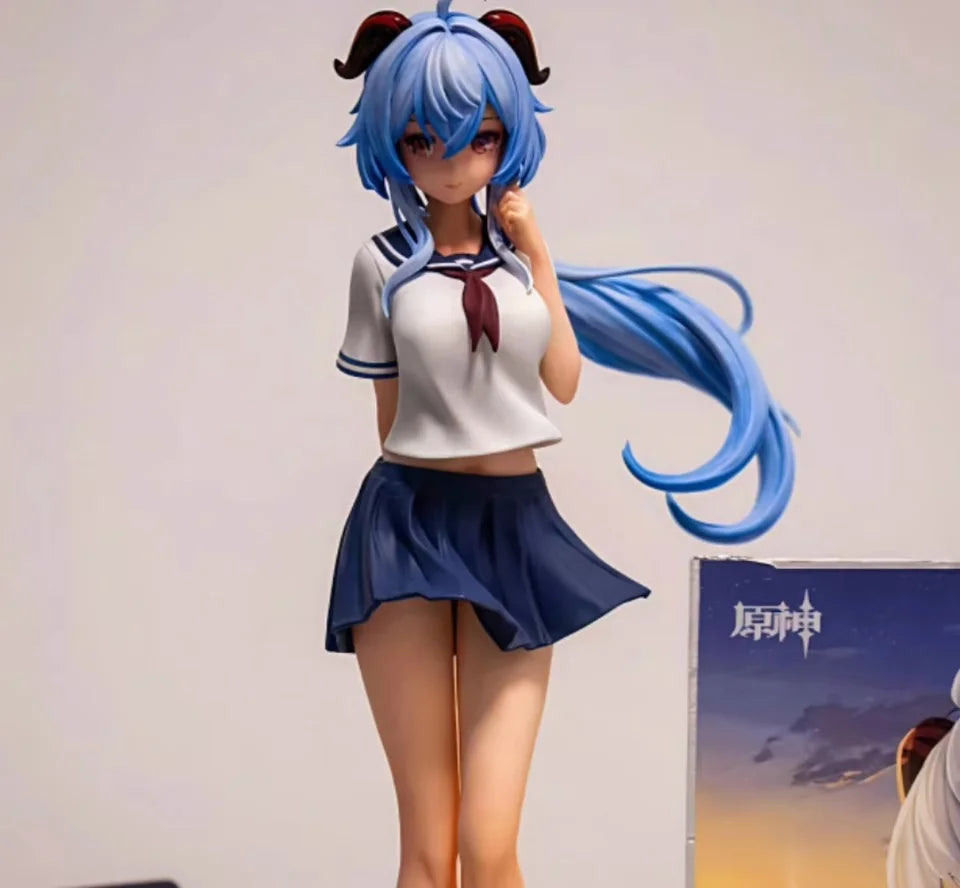 Jk Outfit Ganyu Confession Style 2d Beautiful Girl Figure Model - Genshin Impact Anime Game Desktop Pc Case Decoration Toy Gift