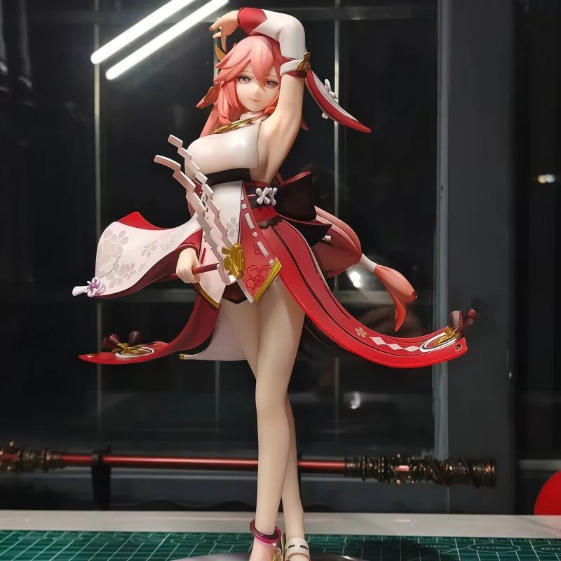 Hot Genshin Impact Figure Yae Miko Anime Figures Kawaii Girl Anime Peripheral Statue Collectible Customized Model Desk Gift