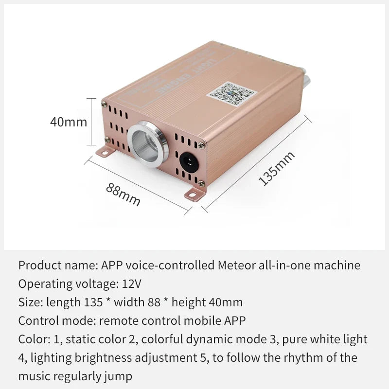 Car Starry Sky Ceiling Modification with Flashing Starry Lights, Dual-Head Voice-Controlled Rgbw Full-Color with White Light Breathing Ceiling Atmosphere Starry Sky Lights