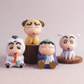 4pcs/Set Crayon Shin Chan Anime Figure 6cm Q Version Kawaii Collectibles Model Toys Doll Christmas Gifts for Children