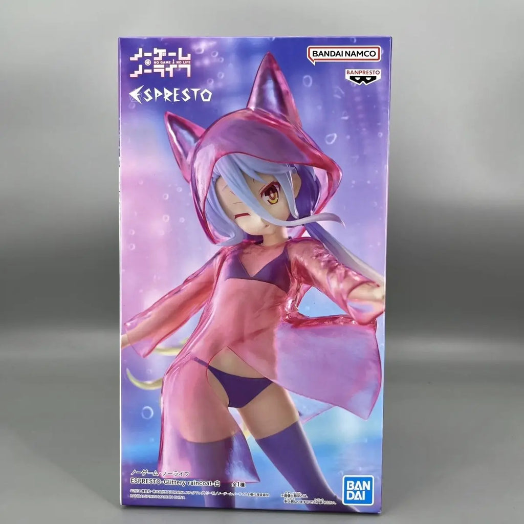 Original BANDAI NAMCO BANPRESTO NO GAME NO LIFE ESPRESTO Glittery raincoat Shiro PVC Genuine Figure Model Collector Figurine Toy