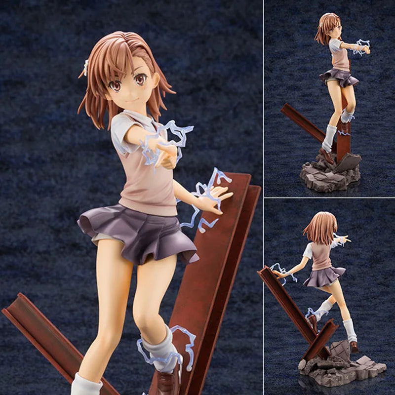 26cm Toaru Majutsu no Index Mikoto Misaka Anime Girl Figure A Certain Magical Index III Action Figure Adult Model Doll Toys Gift