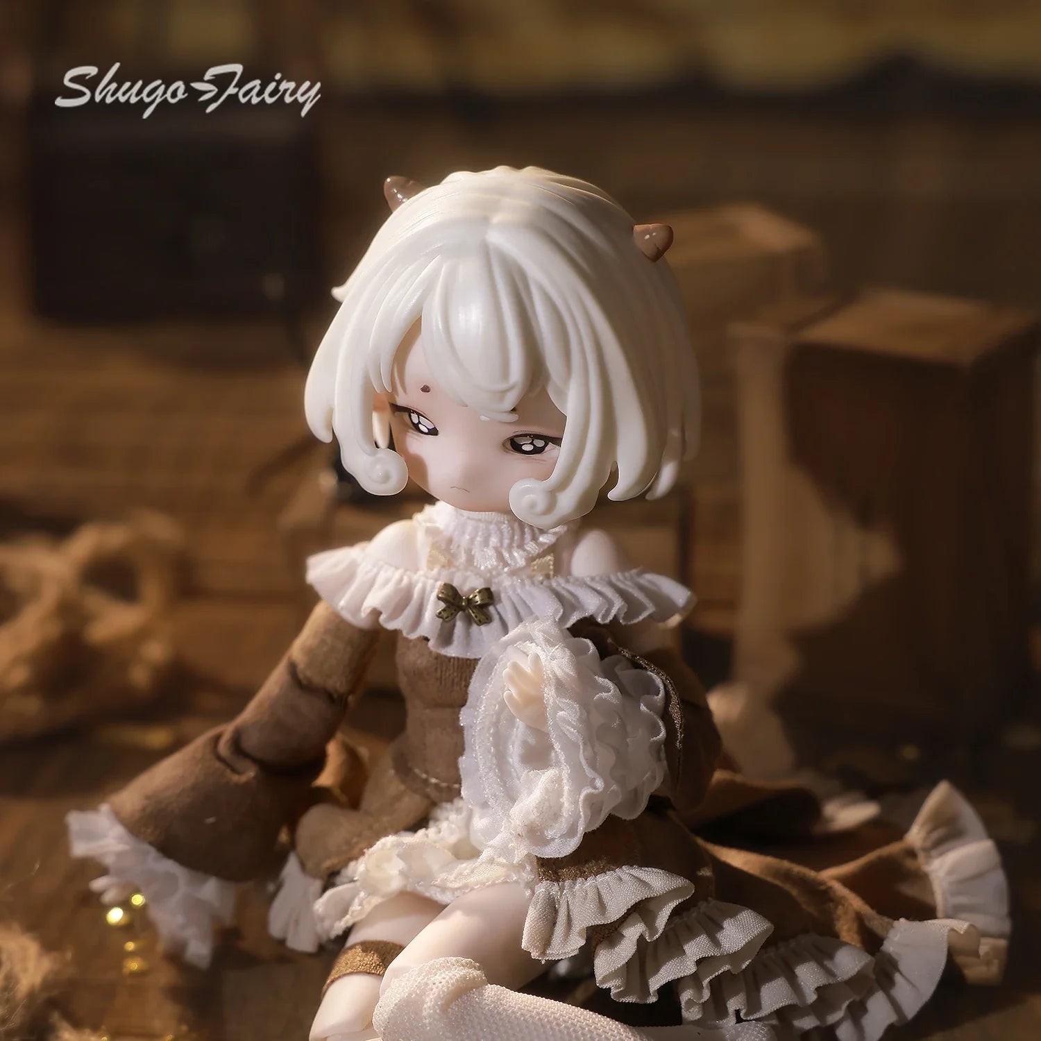 BJD Doll 1/8 Blind Boxes Sheep Fullset Anime Medieval Fairy Tale Crying Expression Runaway Princess Resin Wig Shuga Fairy Figure