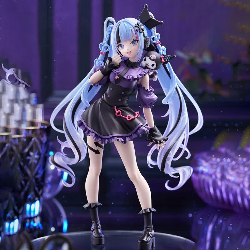 FuRyu Auf Lager Trio-Try-iT Snow Miku x Kuromi Vocaloid Sanrio Q Version Prize Figur Authentisch ABS PVC 19cm Nicht Gelenkig Süß