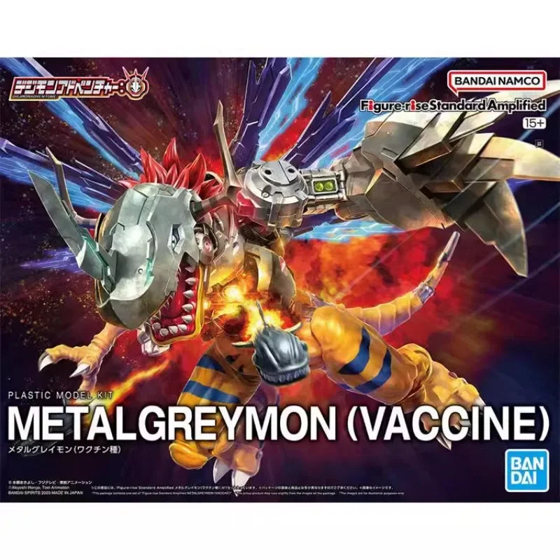 Bandai Original Anime Digimon Adventure Action Figure Figure-rise METALGREYMON(VACCINE) Assembly Model Toys Gifts for Children