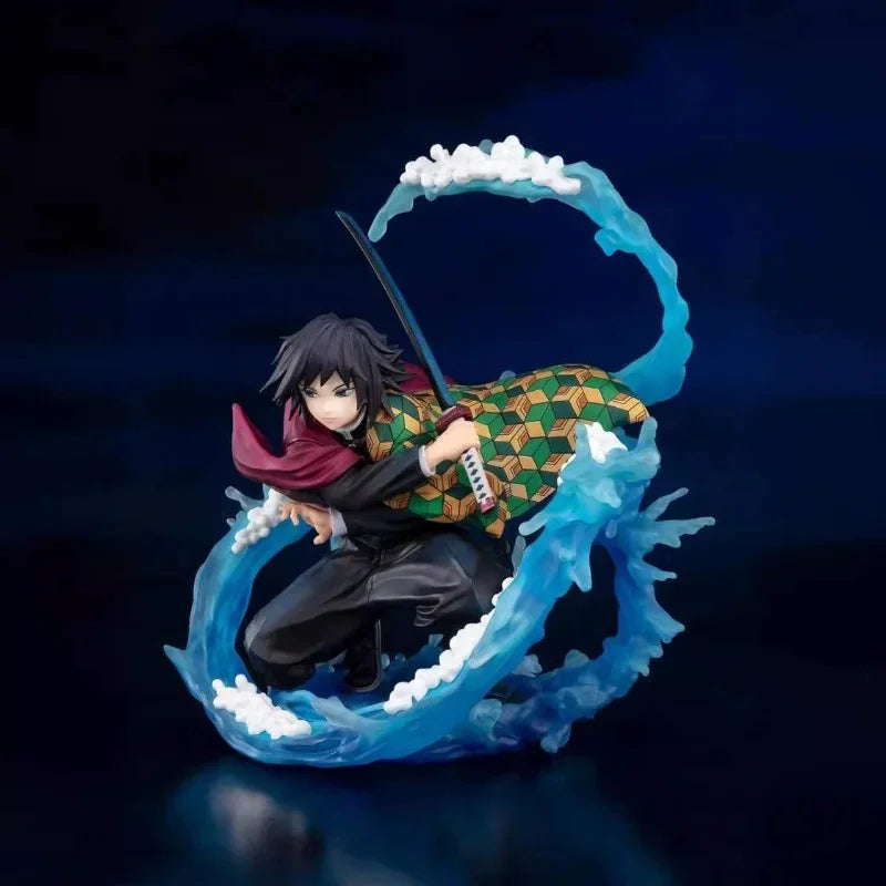 In Stock Demon Slayer Zero Tomioka Giyuu Water Hashira Figure Anime Model Desktop Ornament Kimetsu No Yaiba Statue Kid Toy Gift