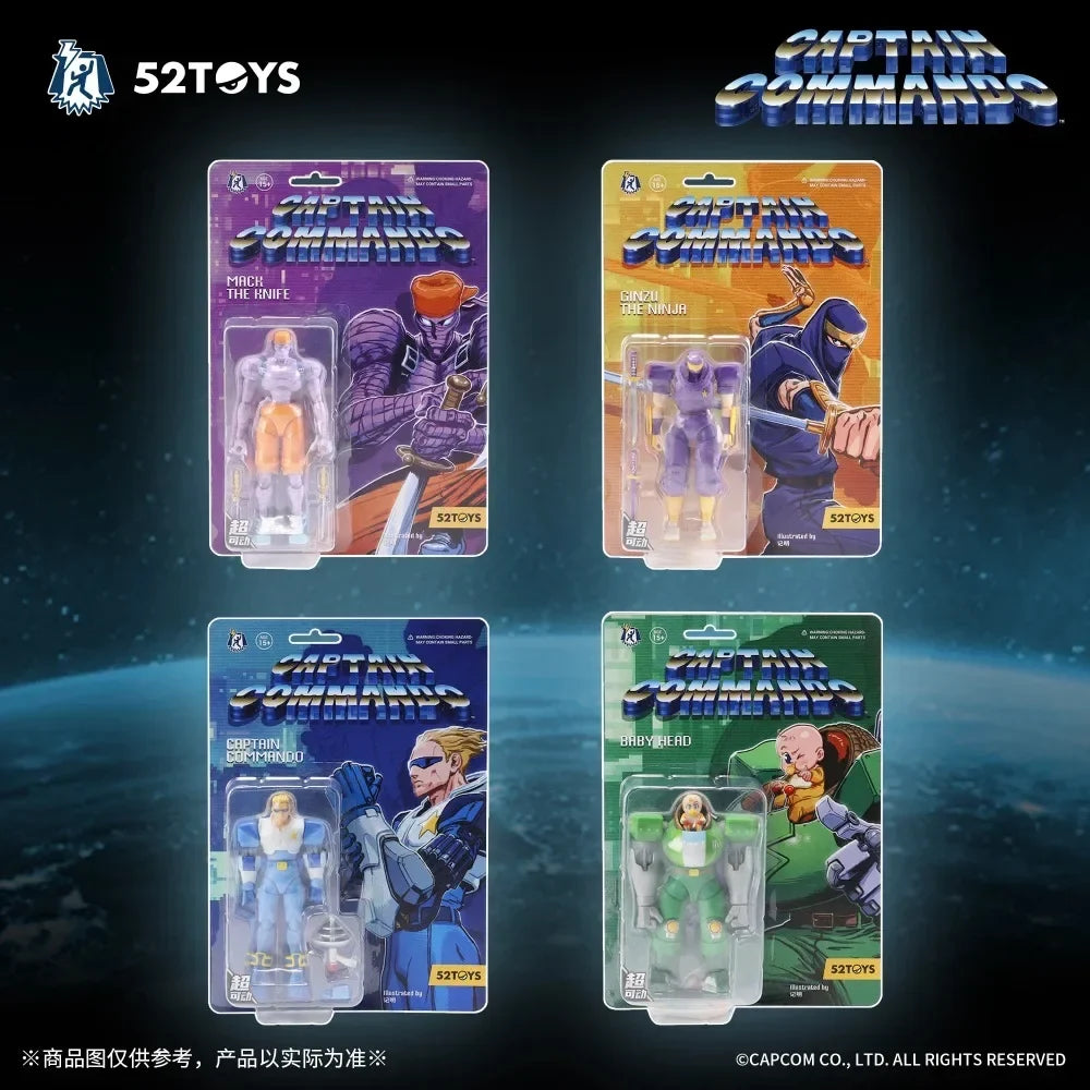 In Stock 52TOYS CAPCOM Captain Commando Figure Mack The Knife Ginzu The Ninja Baby Head Action Figure Collectible Statue Model