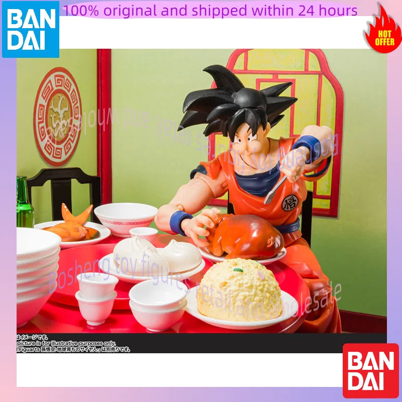 Original Bandai S.H.Figuarts SHF Son Goku's Eating Moderately Set Dragon Ball Z In Stock Anime Collection Figures Model Toys