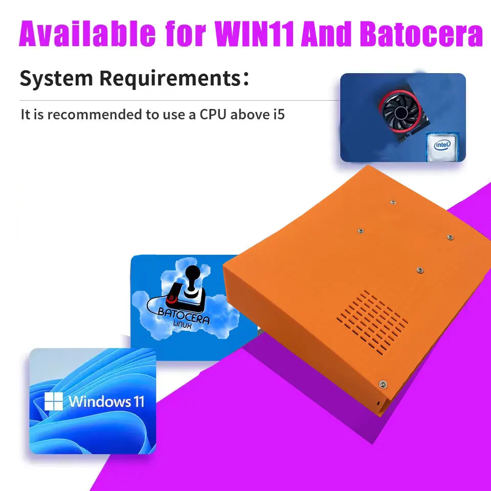 70000+Games Retro Game Console M88 60+Emulators 1T Batocera I3-3110M For Wii PS2 PSP GameCube N64 Wireless handle 4K HD TVBox