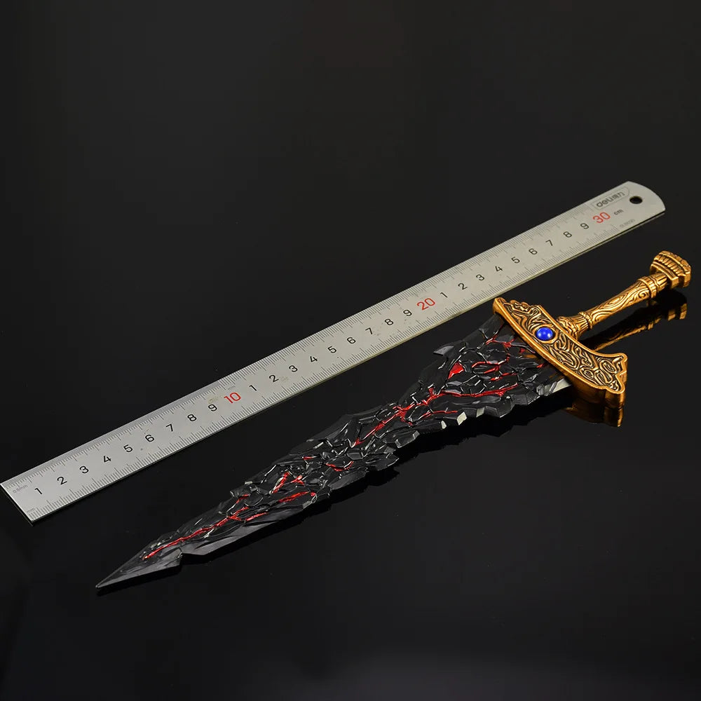 22cm Maliketh's Black Blade Eldenn Metal Sword Ring ER,Game Replica Model Action Figure,Ornaments Collections Boys Gifts