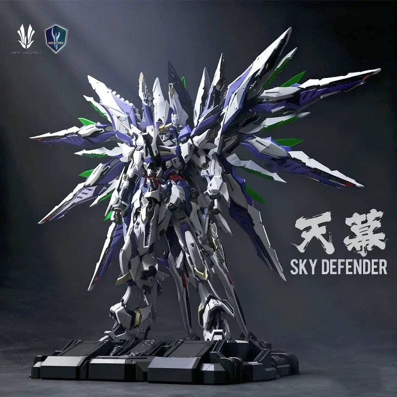 EINTA Sky Defender 1/72 Bausatz Modellbausatz Legierungsrahmen Actionfiguren Mehrschichtige Struktur Mecha-Spielzeug mit Basis Sammlergeschenk