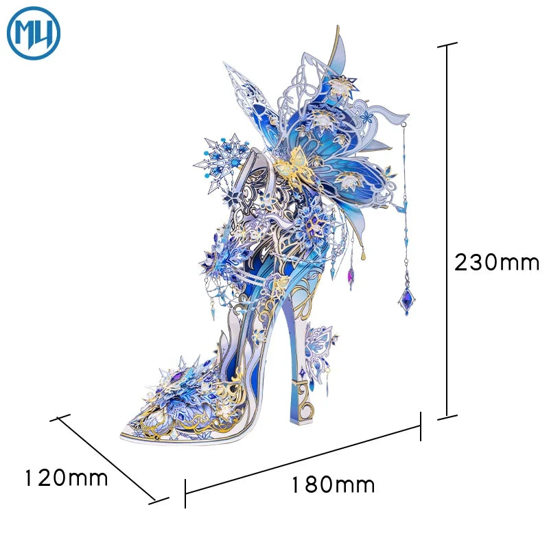 MU Snow Love Magic Crystal Shoes 3D Metal Puzzle Assembly Model Handmade DIY