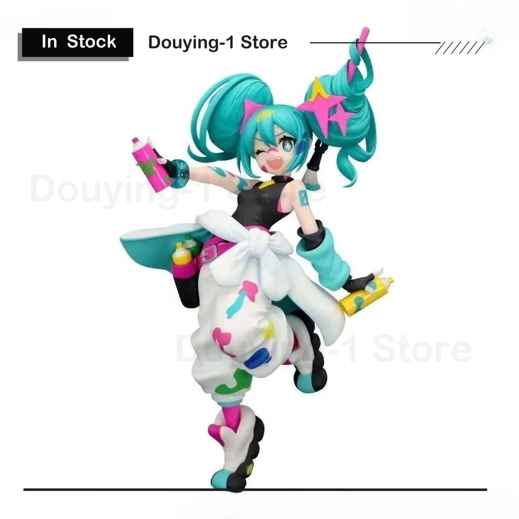 In Stock Original FuRyu V Miku Trio Try It Graffiti time Ver. Action Figure PVC Collectible Model Gift
