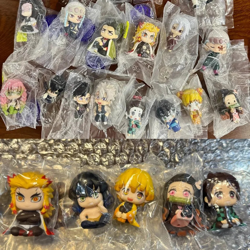 Anime Demon Slayer Kimetsu no Yaiba Figure Kamado Tanjirou Action Figure Agatsuma Zenitsu Nezuko Warrior Q Version PVC Model Toy